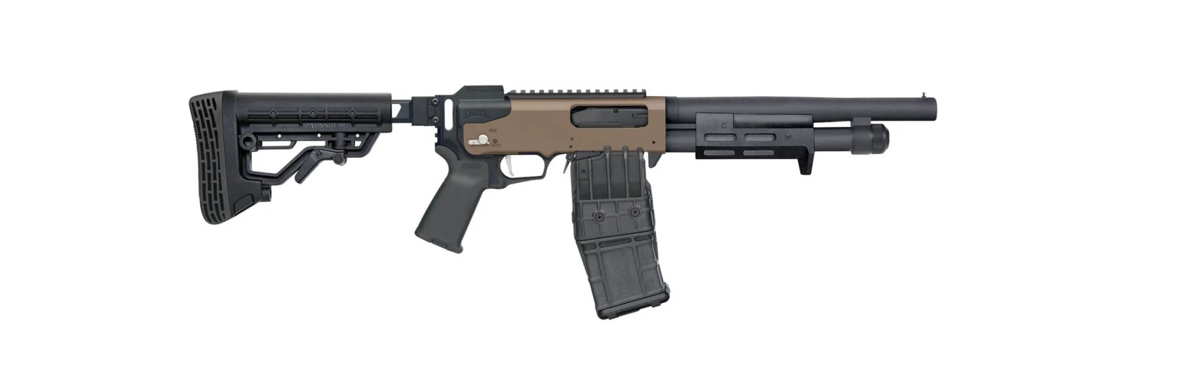MOSSBERG 590RM 12GA SBS 11.5" FDE/BLK 10+1 (image for) MOSSBERG 590RM 12GA SBS 11.5" FDE/BLK 10+1